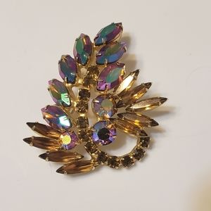 Vintage Weiss Topaz AB Rhinestone Brooch